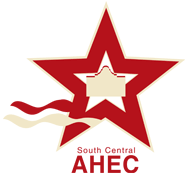 South Central AHEC logo of a star with an image of the Alamo at the center